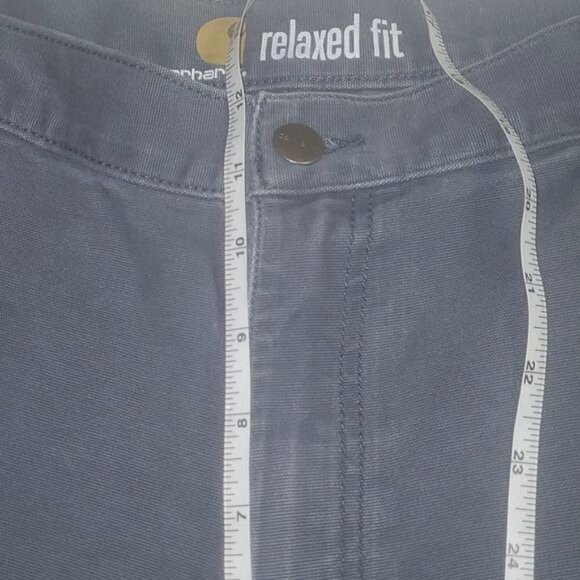 Carhartt Relaxed Fit Carpenter High Rise Flat Front Gray Sz 38 Shorts w pockets - Picture 4 of 7